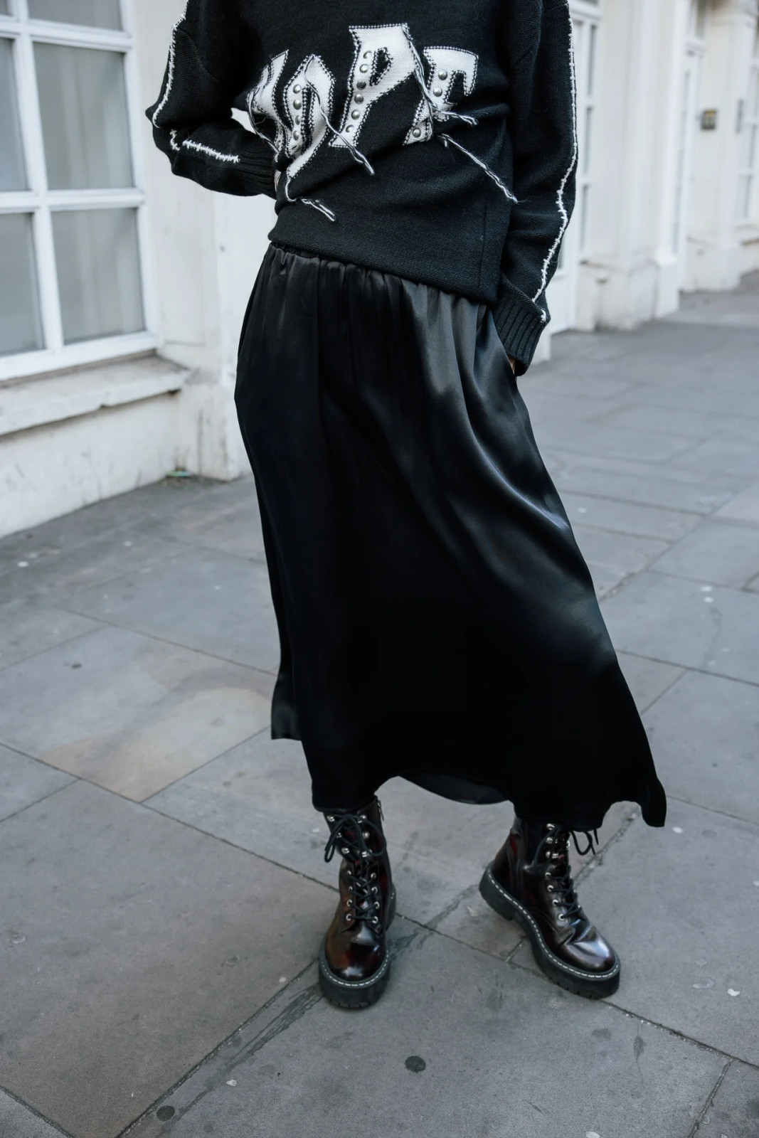 Graphic Knit and Satin Skirt: Streetwear Fusion Graphic Knit and Satin Skirt: Streetwear Fusion — Urban Outfitters Outfits 2027