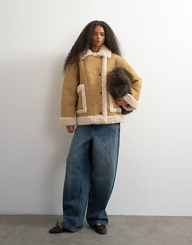 Shearling Jacket and Denim: Cozy Urban Texture Play Shearling Jacket and Denim: Cozy Urban Texture Play — Urban Outfitters Outfits 2027