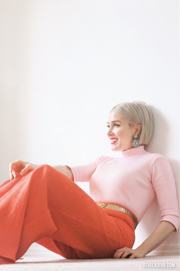 Pink Top and Orange Trousers Color Block Chic — Blush Outfits 2027