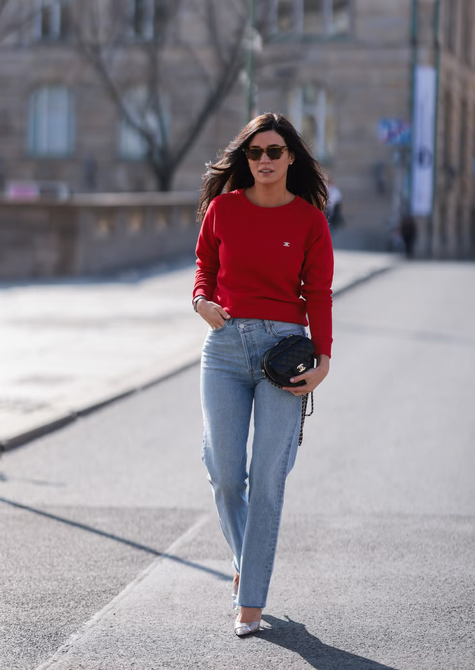 Casual Comfort: Straight-Leg Jeans with a Red Sweater Casual Comfort: Straight-Leg Jeans with a Red Sweater — High Waisted Jeans 2027