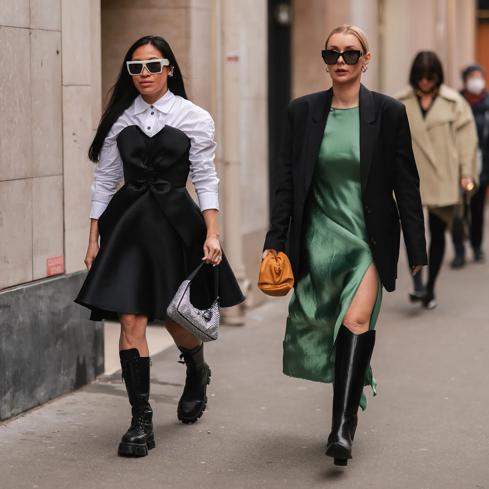 Black Dress with White Shirt Overlay and Platform Boots Black Dress with White Shirt Overlay and Platform Boots — Dress 2027 with Boots Outfit