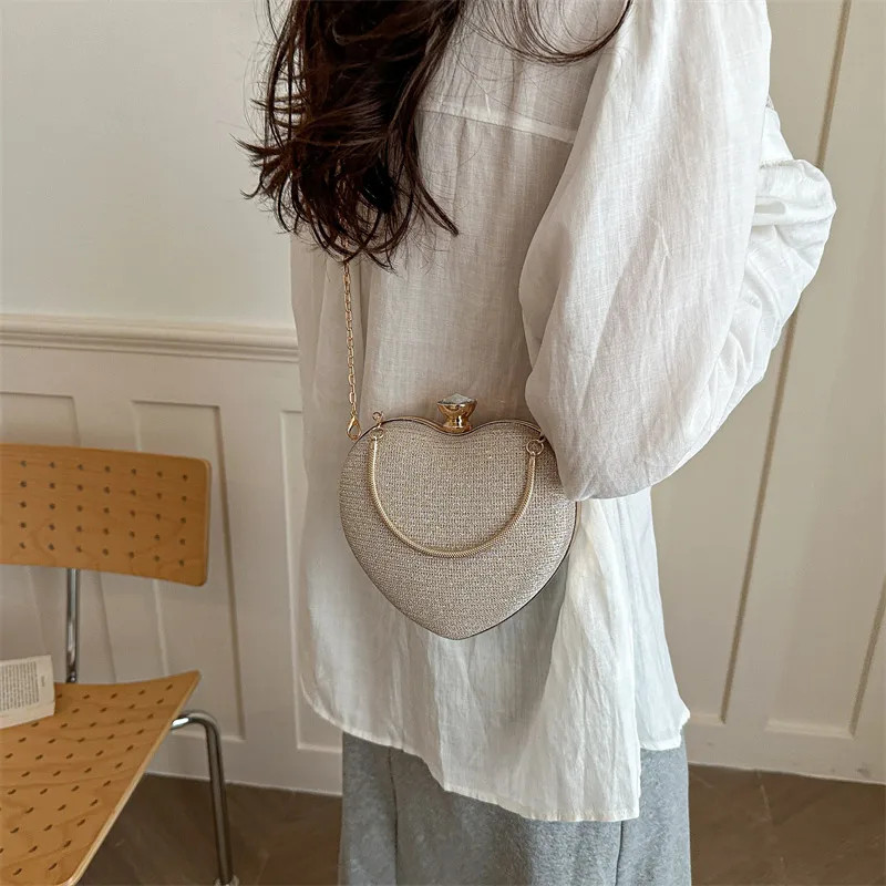 Silver Heart-Shaped Clutch with White Top Silver Heart-Shaped Clutch with White Top — Heart Outfits 2027