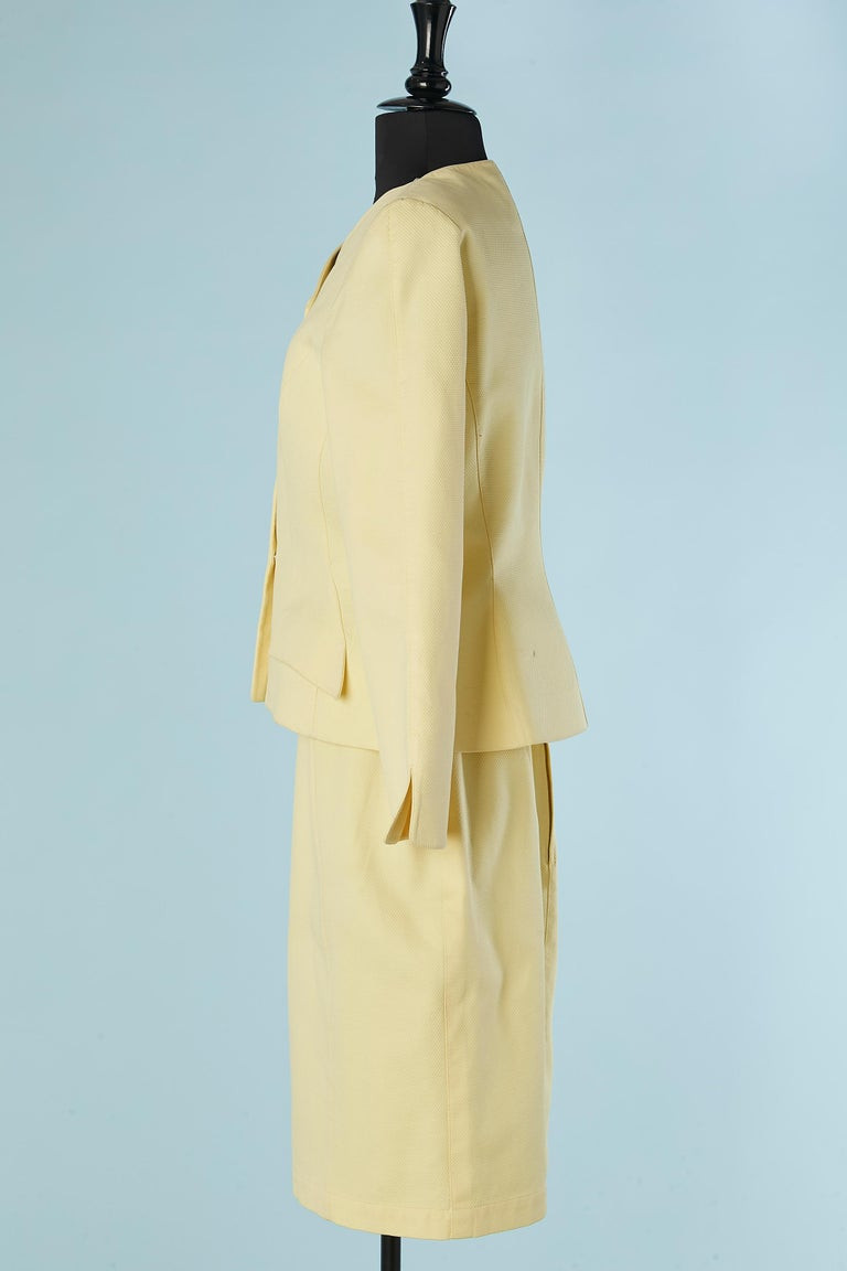 Classic Pale Yellow Piqué Cotton Suit Classic Pale Yellow Piqué Cotton Suit — Pale Yellow Outfits 2027