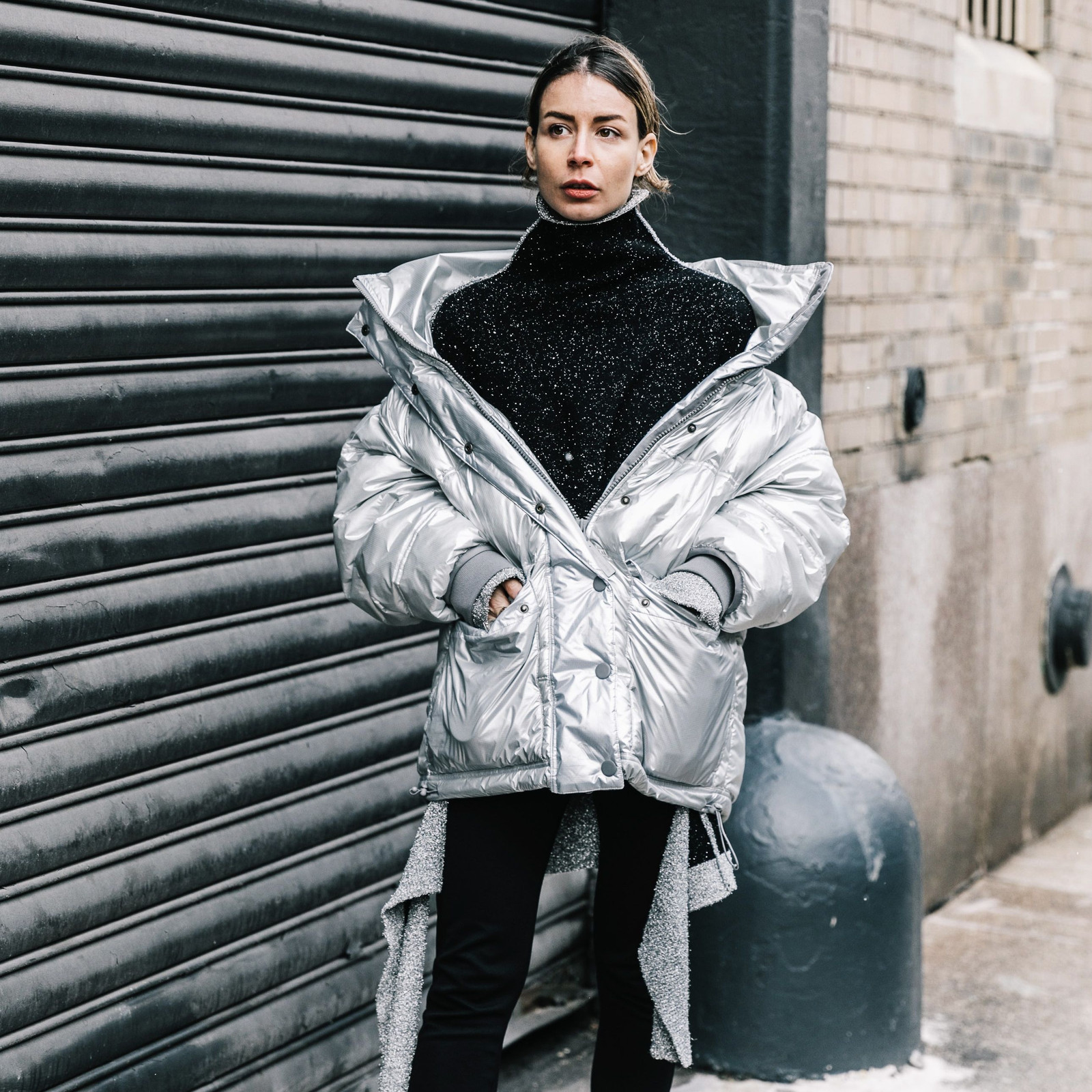 Layered Puffer Over Blazer and Skirt — Winter Outfits 2027 with Puffer