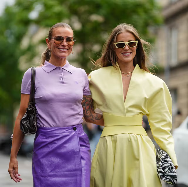 Preppy Lavender Polo Meets Edgy Purple Leather Skirt Preppy Lavender Polo Meets Edgy Purple Leather Skirt — Colorful Summer Outfits 2027