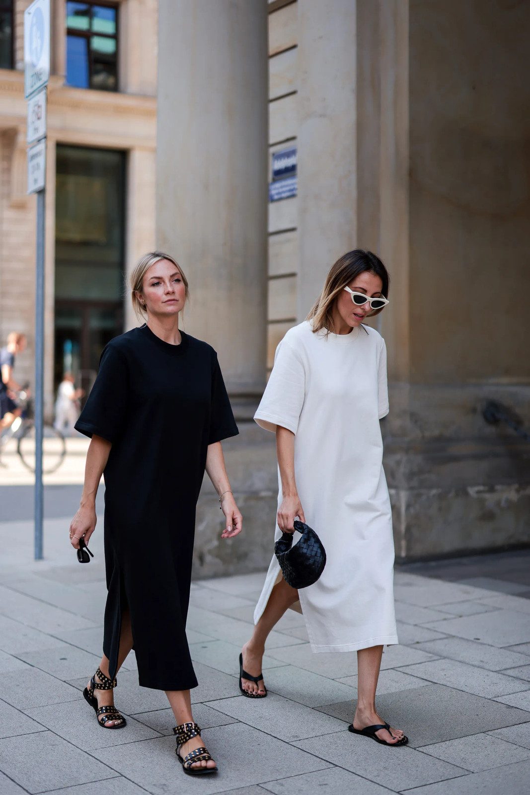Studded Black Flat Sandals with Oversized T-Shirt Dress Studded Black Flat Sandals with Oversized T-Shirt Dress — Summer Outfits 2027 with Sandals