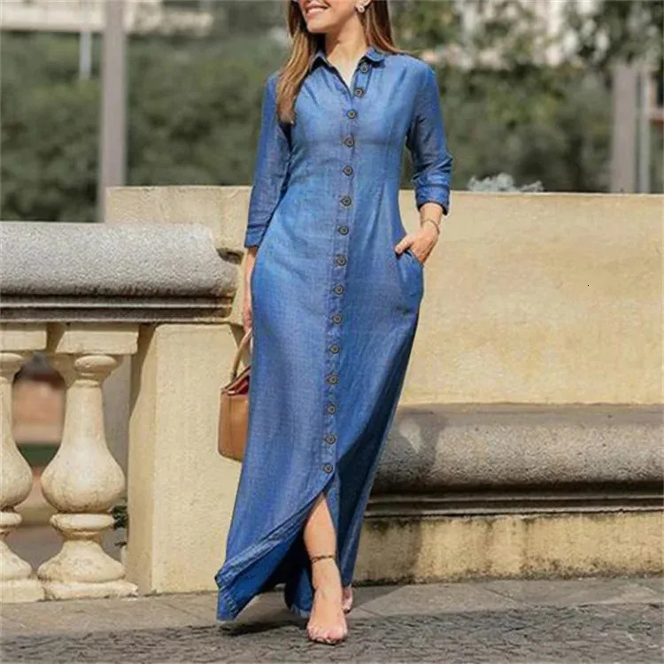 Denim Maxi Dress for a Casual, Chic Statement Denim Maxi Dress for a Casual, Chic Statement — Casual Thanksgiving Outfits 2026
