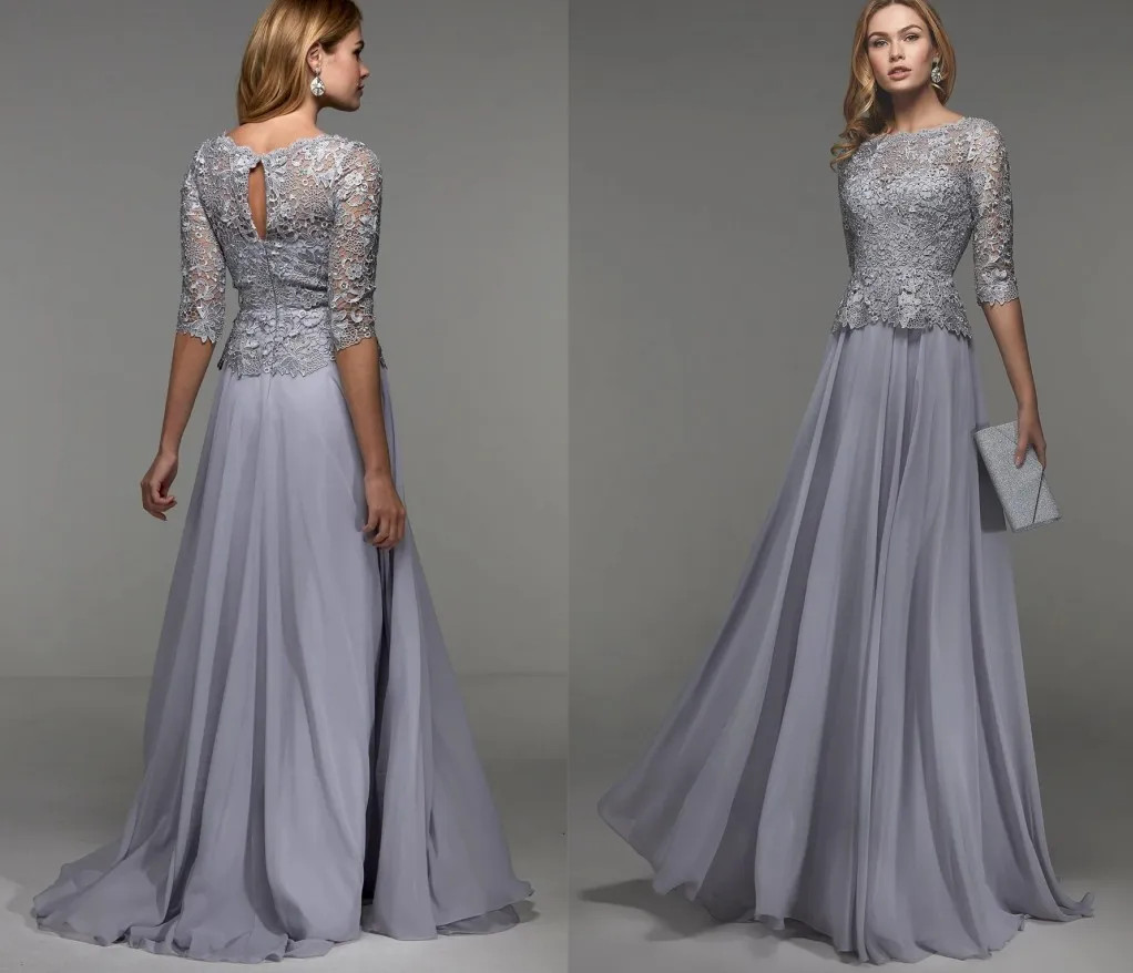 Grey Lace and Chiffon Dress for an Elegant Church Attire Grey Lace and Chiffon Dress for an Elegant Church Attire — Mothers Day Church Outfits 2027