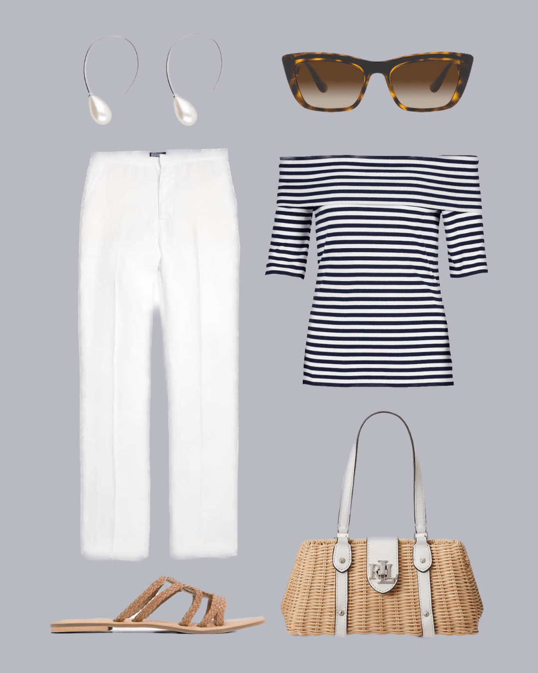 Striped Off-the-Shoulder Top and Linen Trousers: Casual Summer Networking Striped Off-the-Shoulder Top and Linen Trousers: Casual Summer Networking — Networking Outfits 2027