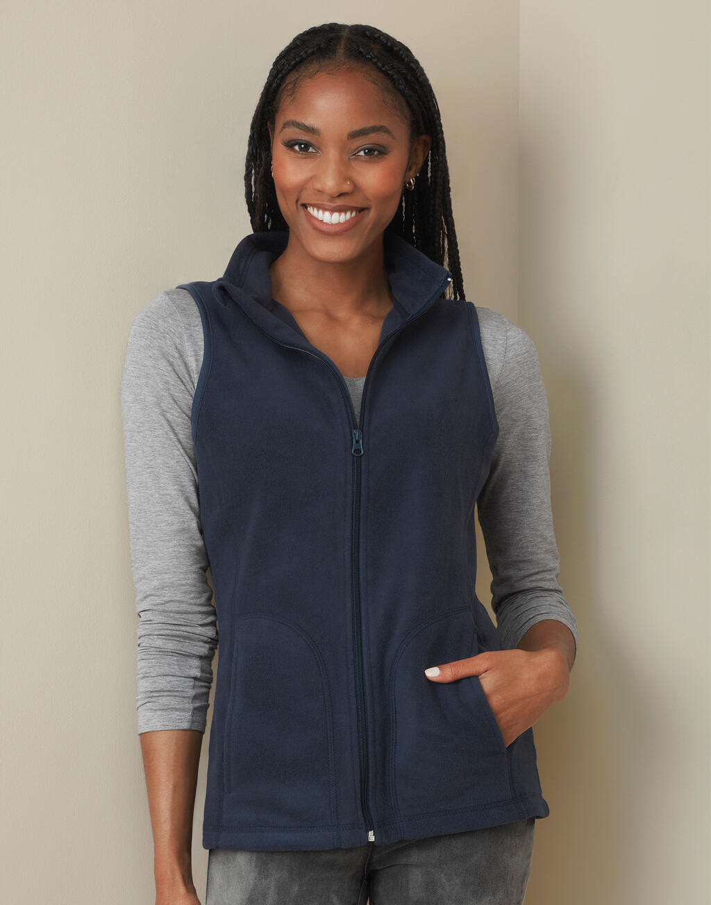 Navy Fleece Vest for Cozy Casual Wear Vests 2027