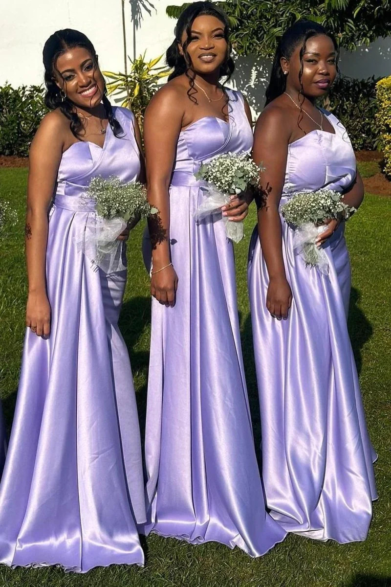 Black Satin Robe-Style Dress with Lace Trim — Satin Bridesmaid Dresses 2027