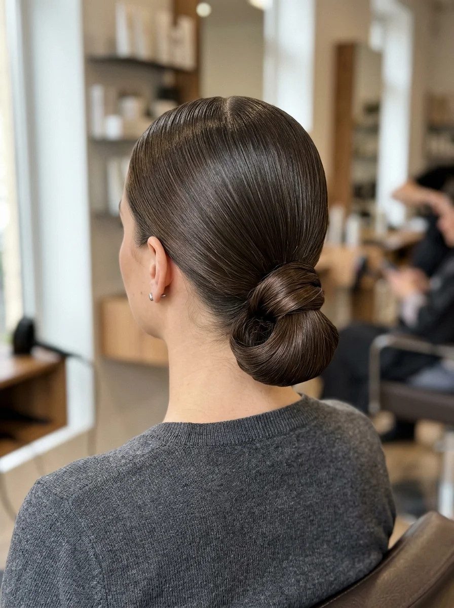 Slicked Back Low Bun Visual Idea Slicked Back Low Bun Visual Idea — Middle School Hairstyles 2027