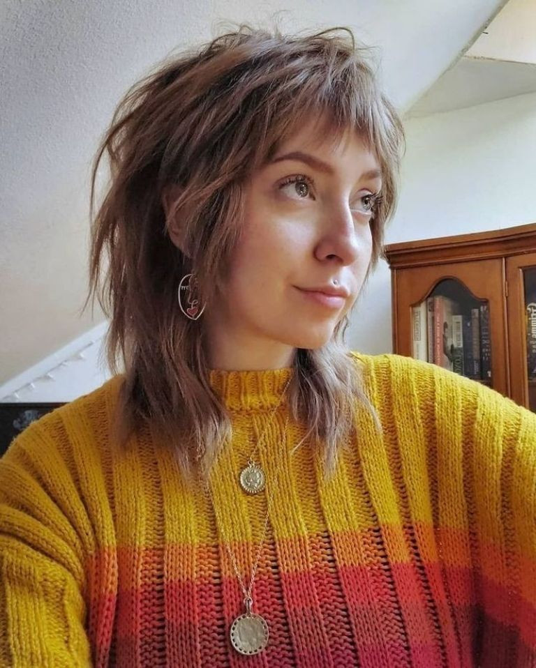 Air-Dried Shag With Micro Bangs Air-Dried Shag With Micro Bangs — Punk Hairstyles 2027