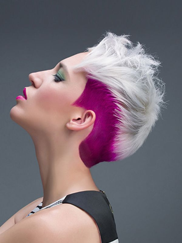 Platinum Pixie With Pink Undercut Platinum Pixie With Pink Undercut — Punk Hairstyles 2027