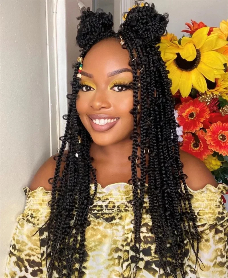Playful Space Buns with Goddess Braids Playful Space Buns with Goddess Braids — Goddess Knotless Braids 2027