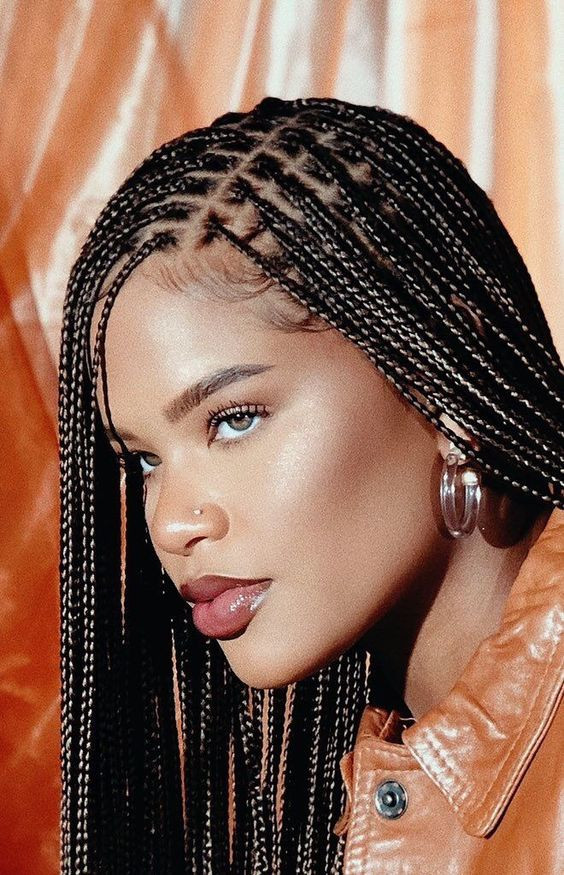 Mid-Back Braids With Square Parting Mid-Back Braids With Square Parting — Knotless Braids 2027 for Natural Hair