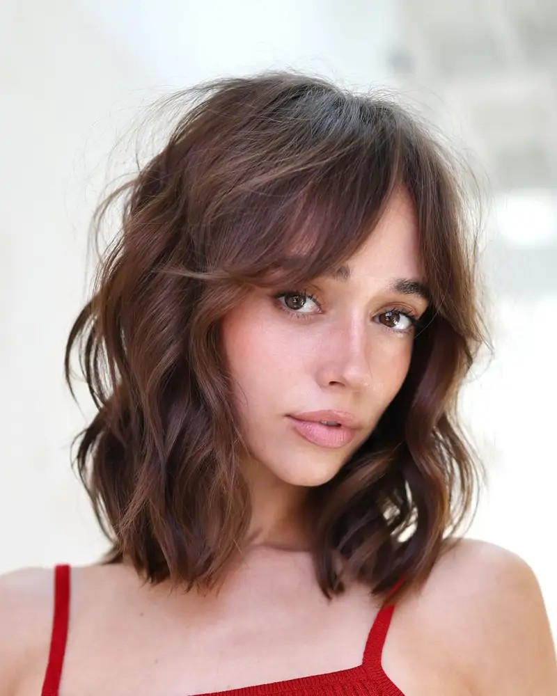 Dark Brown With Subtle Highlights Visual Idea Dark Brown With Subtle Highlights Visual Idea — Bangs 2027 for Square Face