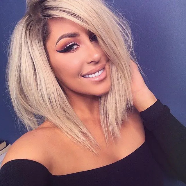 Collarbone Cut With Side-Swept Bangs — Blonde Ombre Hair 2027