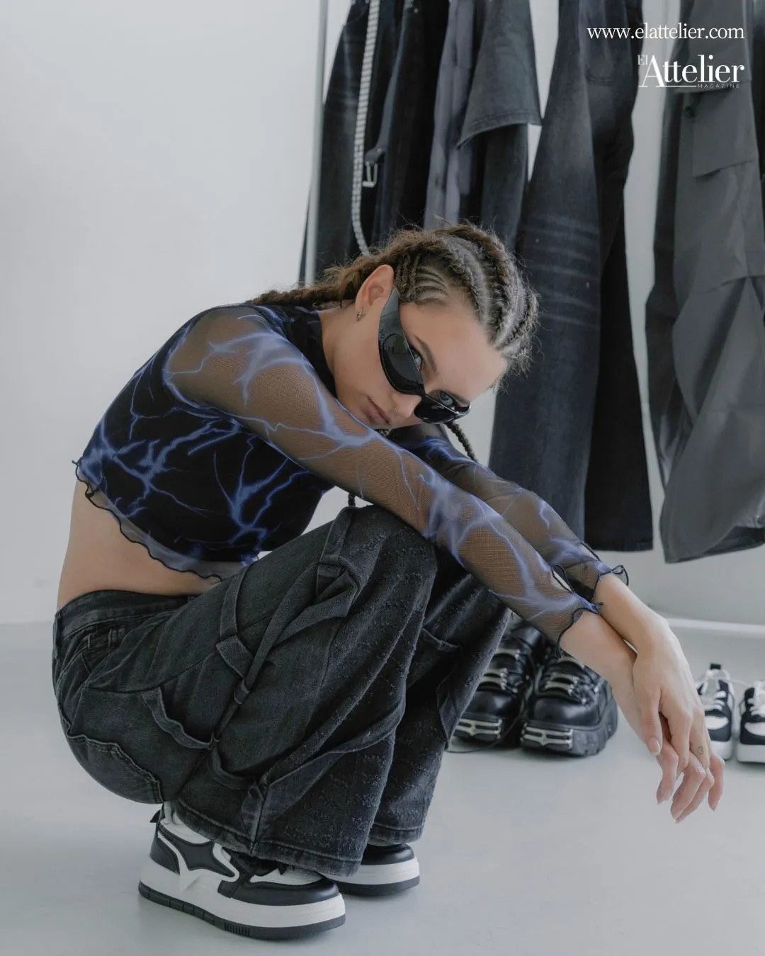 Alt Aesthetic: Lightning Mesh Top and Wide-Leg Denim Alt Aesthetic: Lightning Mesh Top and Wide-Leg Denim — Alt Outfits 2027