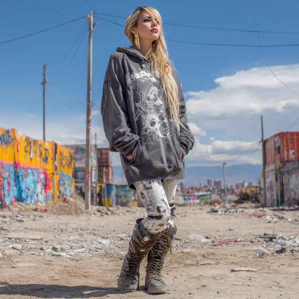 Graphic Hoodie and Distressed Leggings for Casual Alt Graphic Hoodie and Distressed Leggings for Casual Alt — Alt Outfits 2027