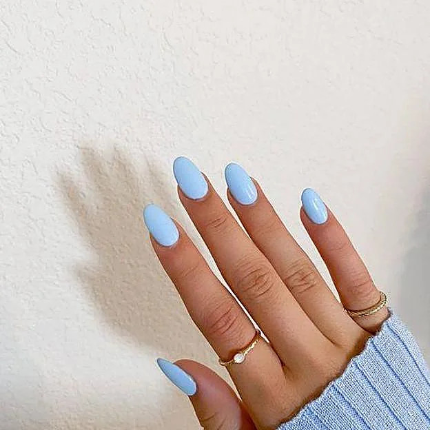Pale Sky Blue Glossy Nails Pale Sky Blue Glossy Nails — Pastel Nails 2027 for Pale Skin