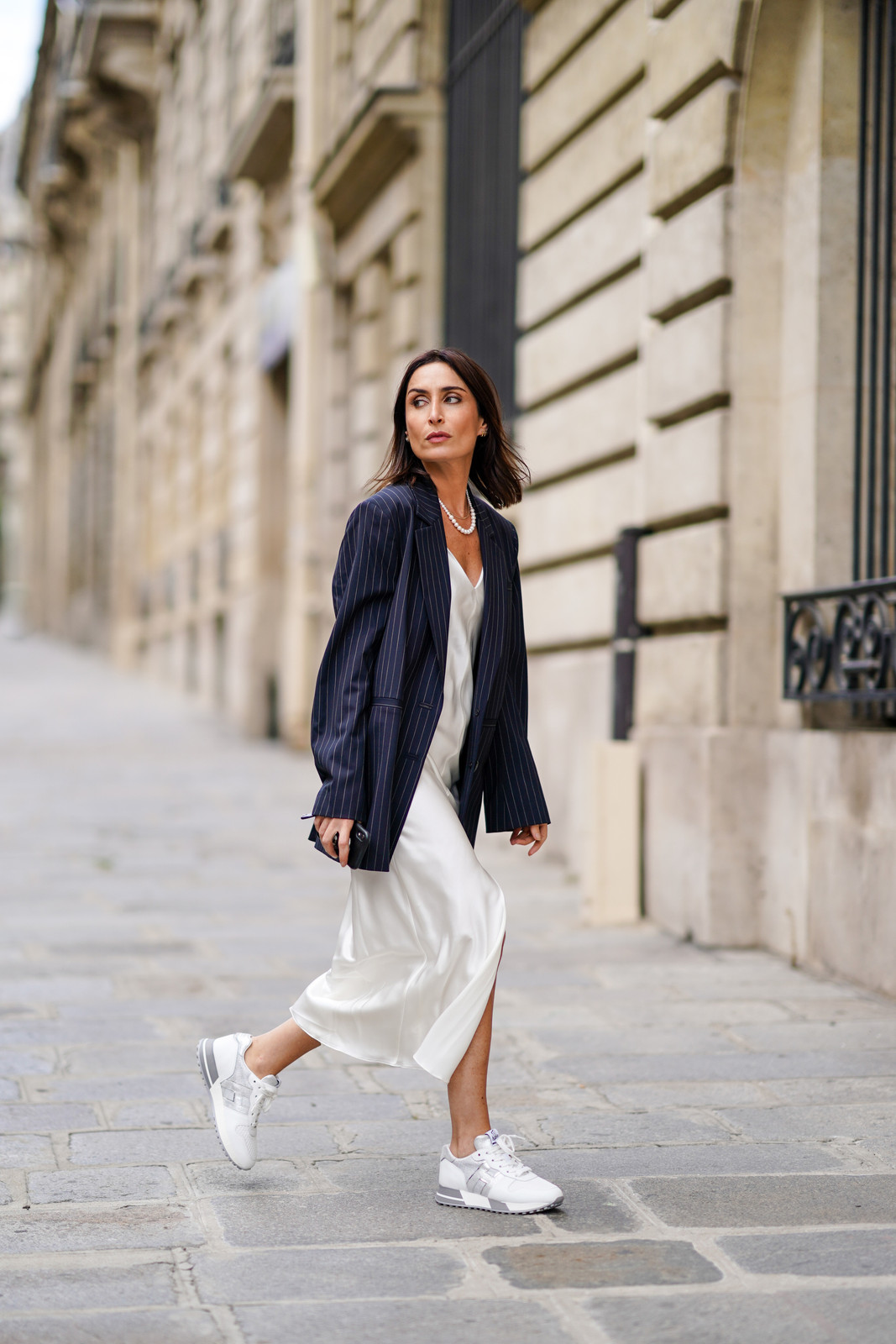 Pinstripe Blazer and Slip Dress for Casual Office Chic Pinstripe Blazer and Slip Dress for Casual Office Chic — Spring Teacher Outfits 2027