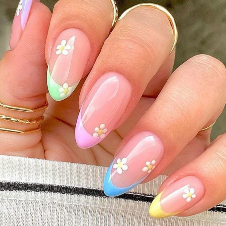 One Hand Visual Idea One Hand Visual Idea — Floral Acrylic Nails 2027