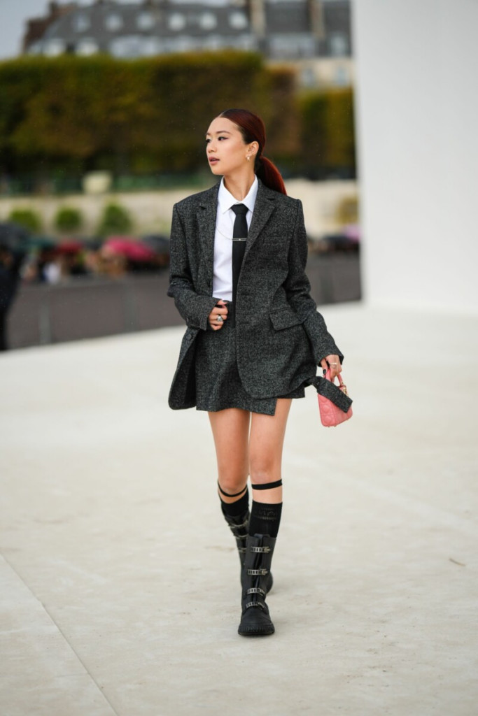 Tweed Blazer and Skirt with Tie for a Polished Academia Style Tweed Blazer and Skirt with Tie for a Polished Academia Style — Winter Outfits 2027 for School