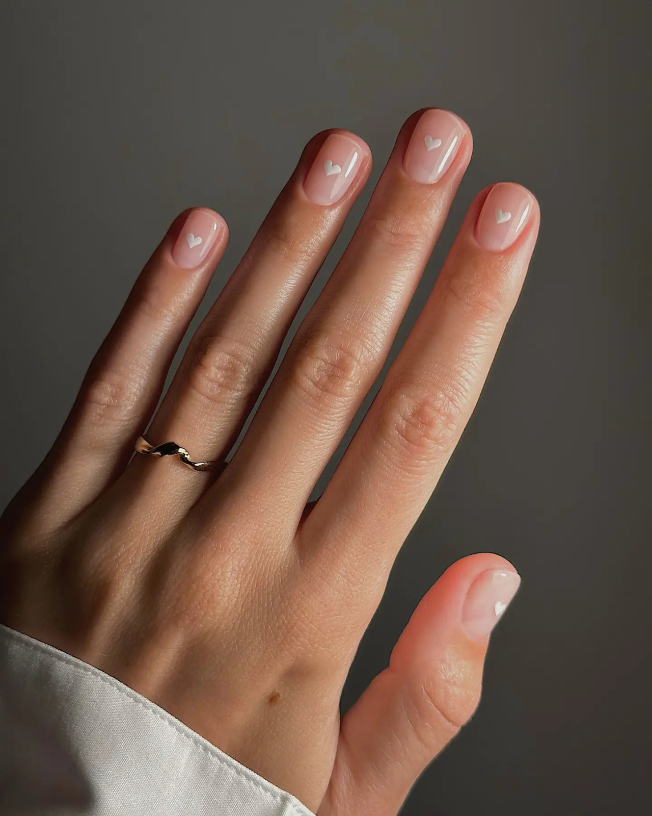 Sweet White Heart Detail on Pink Sweet White Heart Detail on Pink — Neutral Wedding Nails 2027