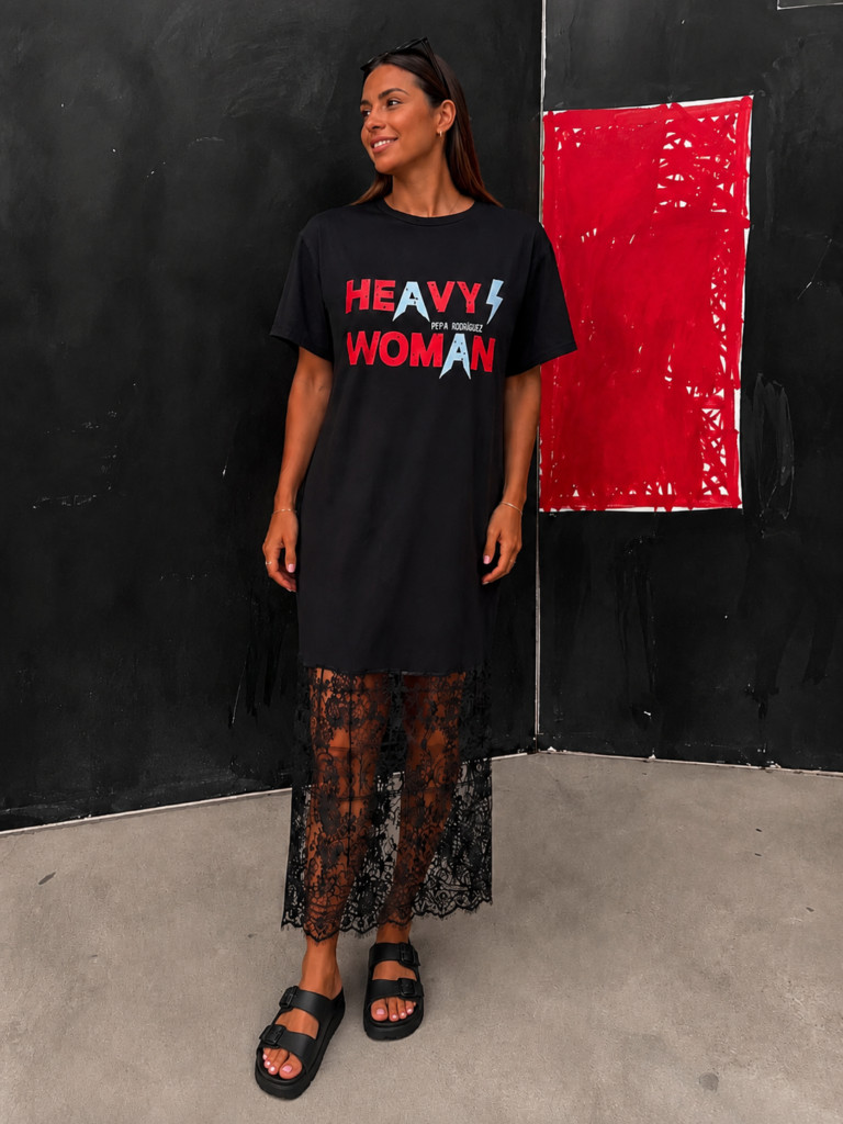 Graphic T-Shirt Dress with Lace Slip and Platform Sandals — T Shirt Dress Outfits 2027