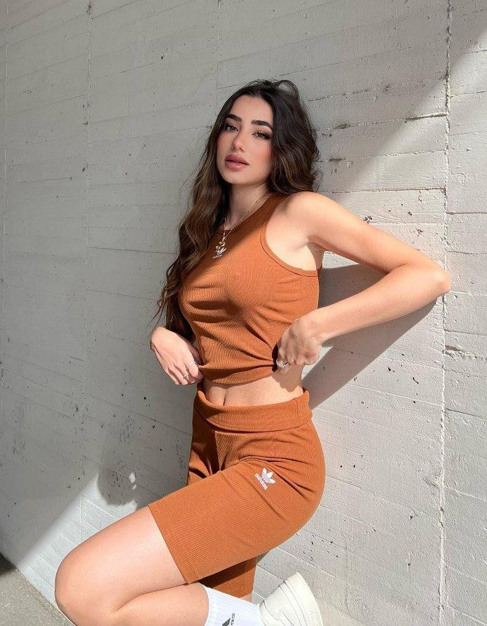 Ribbed Knit Set: Burnt Orange Athletic Athleisure Ribbed Knit Set: Burnt Orange Athletic Athleisure — Athletic Shorts Outfits 2027