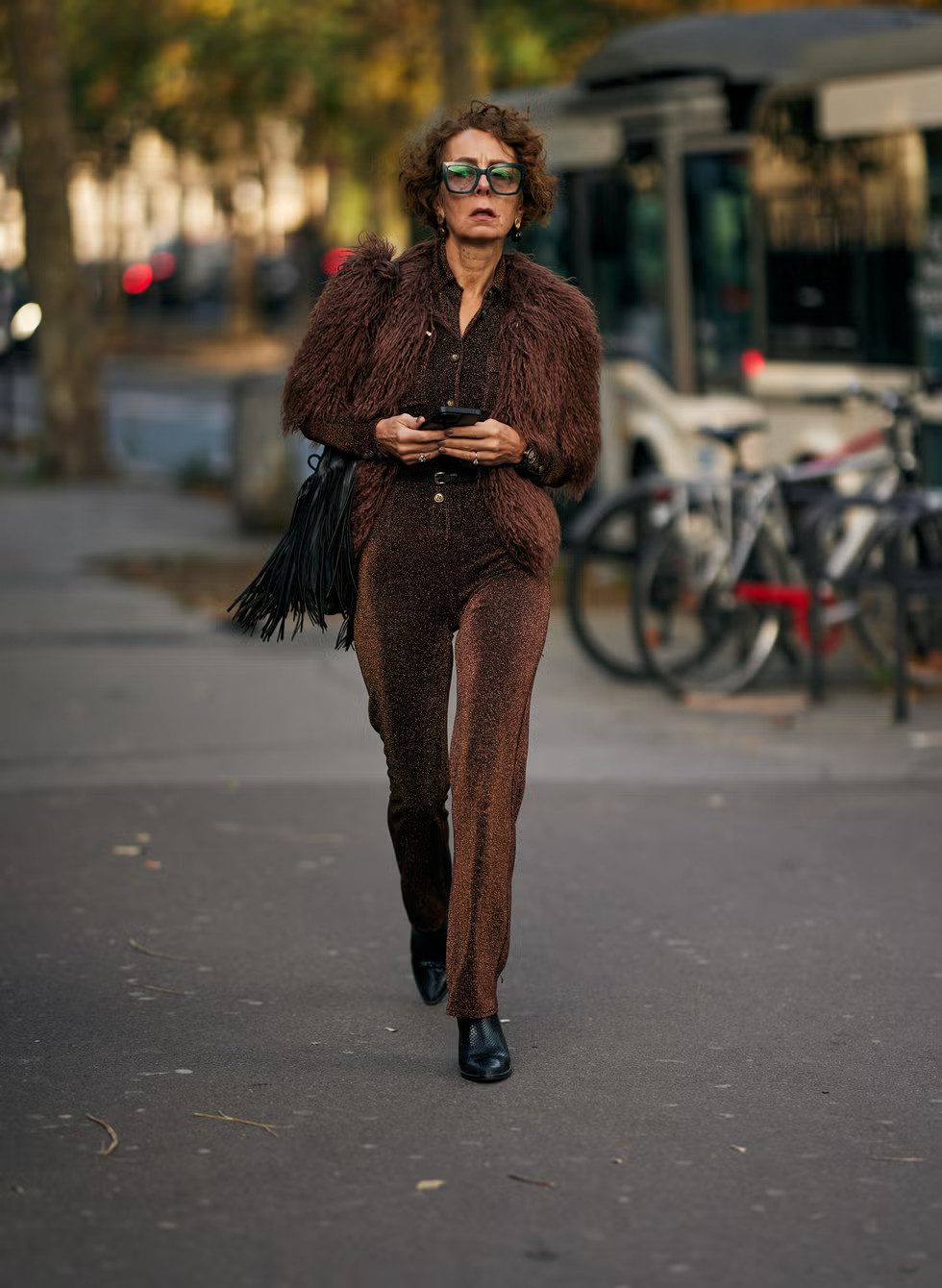 Urban Luxury with a Faux Fur Jacket and Metallic Trousers Urban Luxury with a Faux Fur Jacket and Metallic Trousers — Rich Mom Outfits 2027