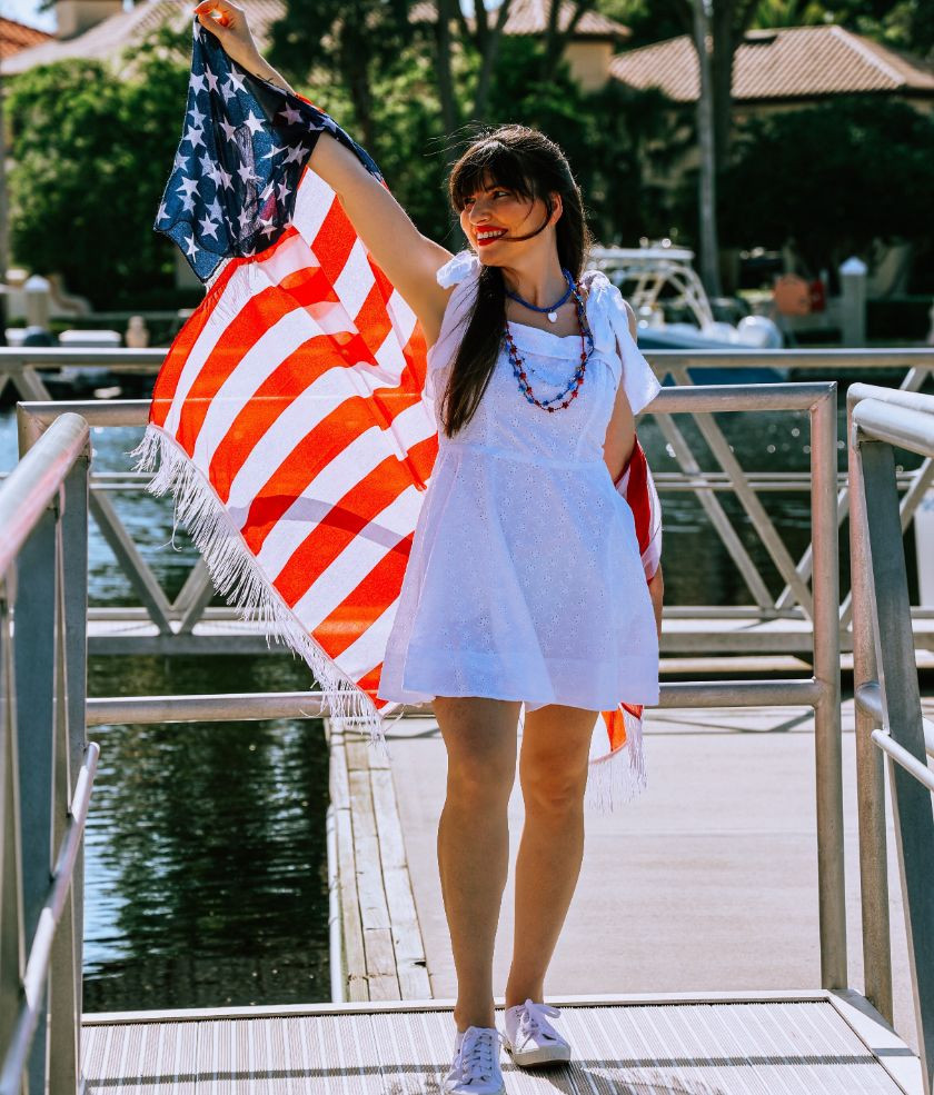 Casual Eyelet Dress and Sneakers for a Festive Vibe Casual Eyelet Dress and Sneakers for a Festive Vibe — Fourth of July Outfits 2027