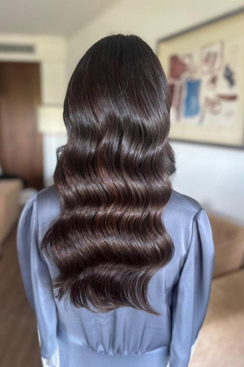 Deep Waves With Auburn Highlights Deep Waves With Auburn Highlights — Church Hairstyles 2027