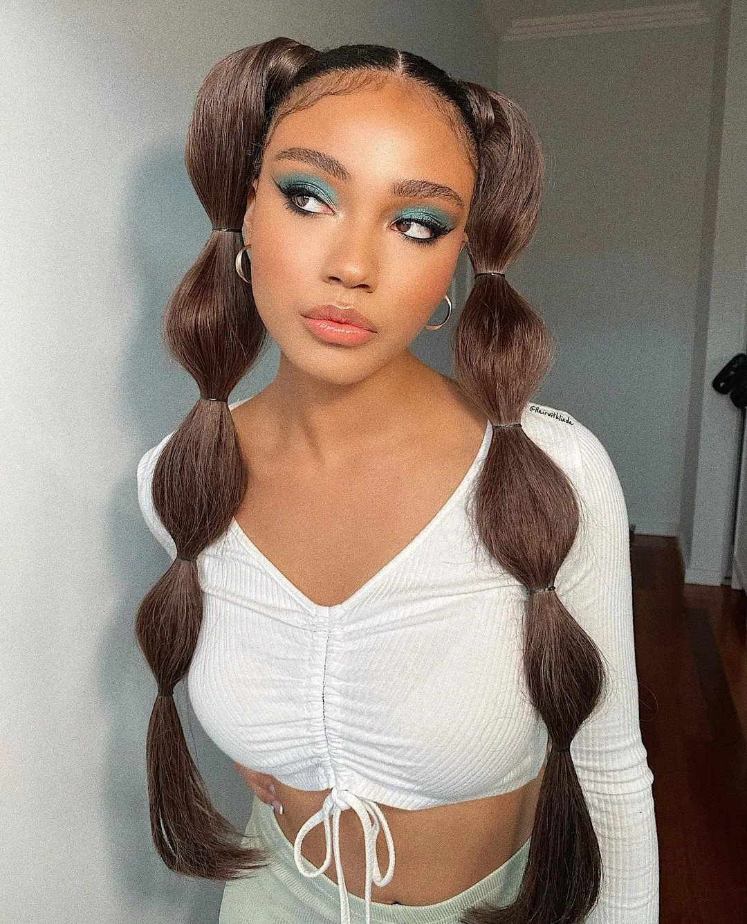 High Bubble Pigtails for Long Hair High Bubble Pigtails for Long Hair — Summer Hairstyles 2027