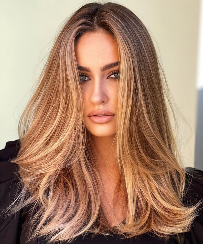 Honey Blonde With Side Swept Bangs Honey Blonde With Side Swept Bangs — Old Money Blonde 2027