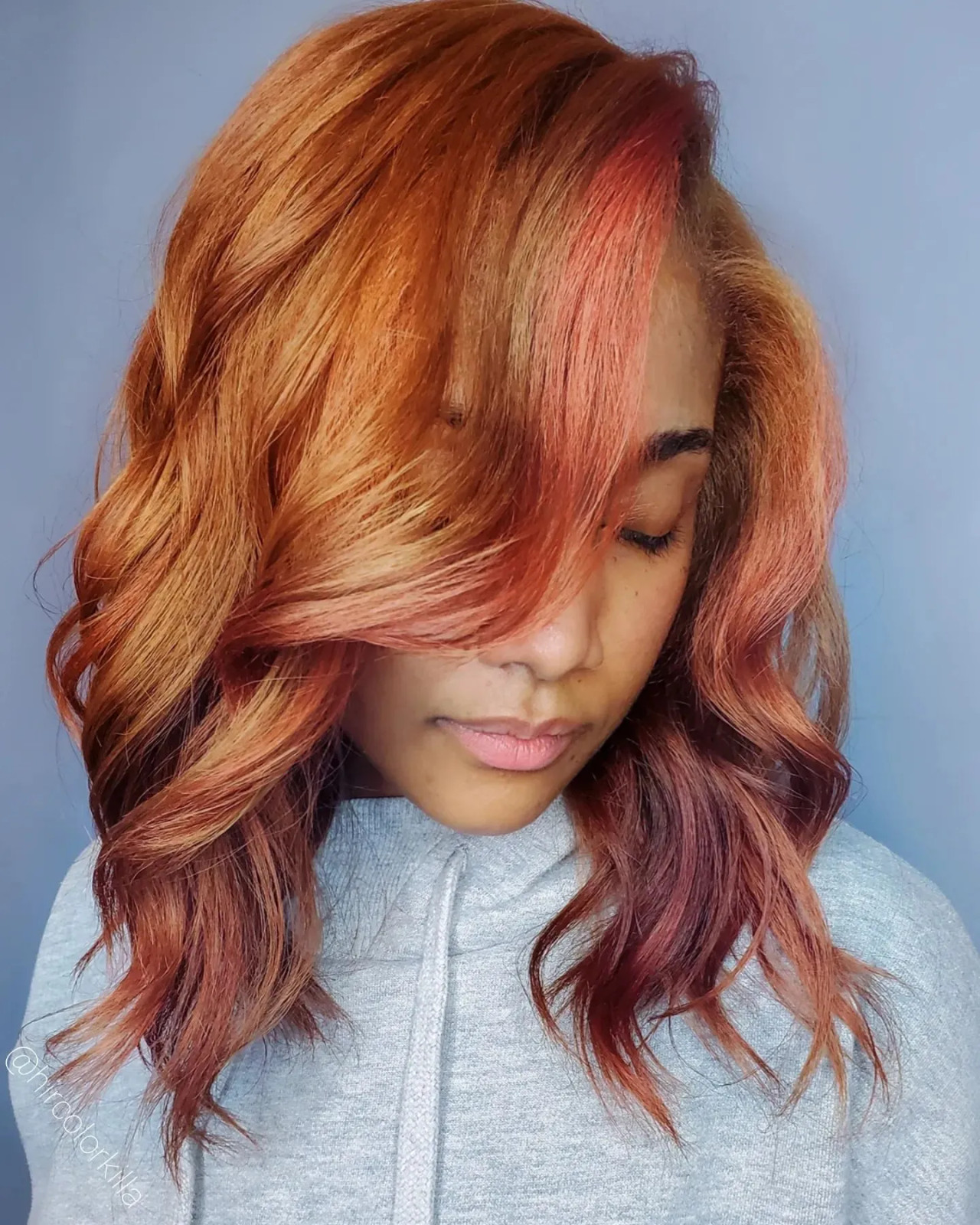 Copper With Rose Gold Highlights Visual Idea Copper With Rose Gold Highlights Visual Idea — Hair Color 2027 for Dark Skin