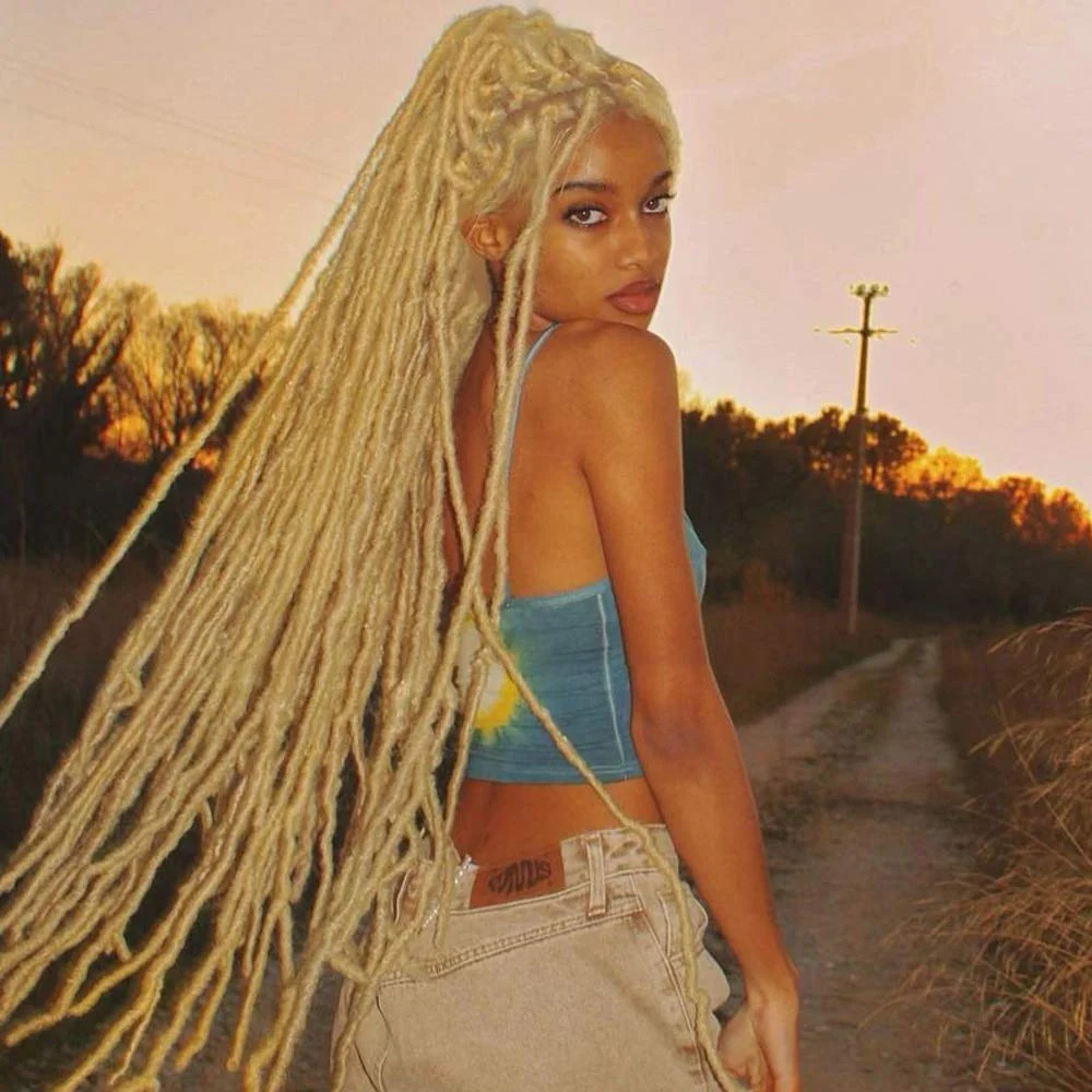 Platinum Blonde High Ponytail Locs Platinum Blonde High Ponytail Locs — Goddess Locs 2027