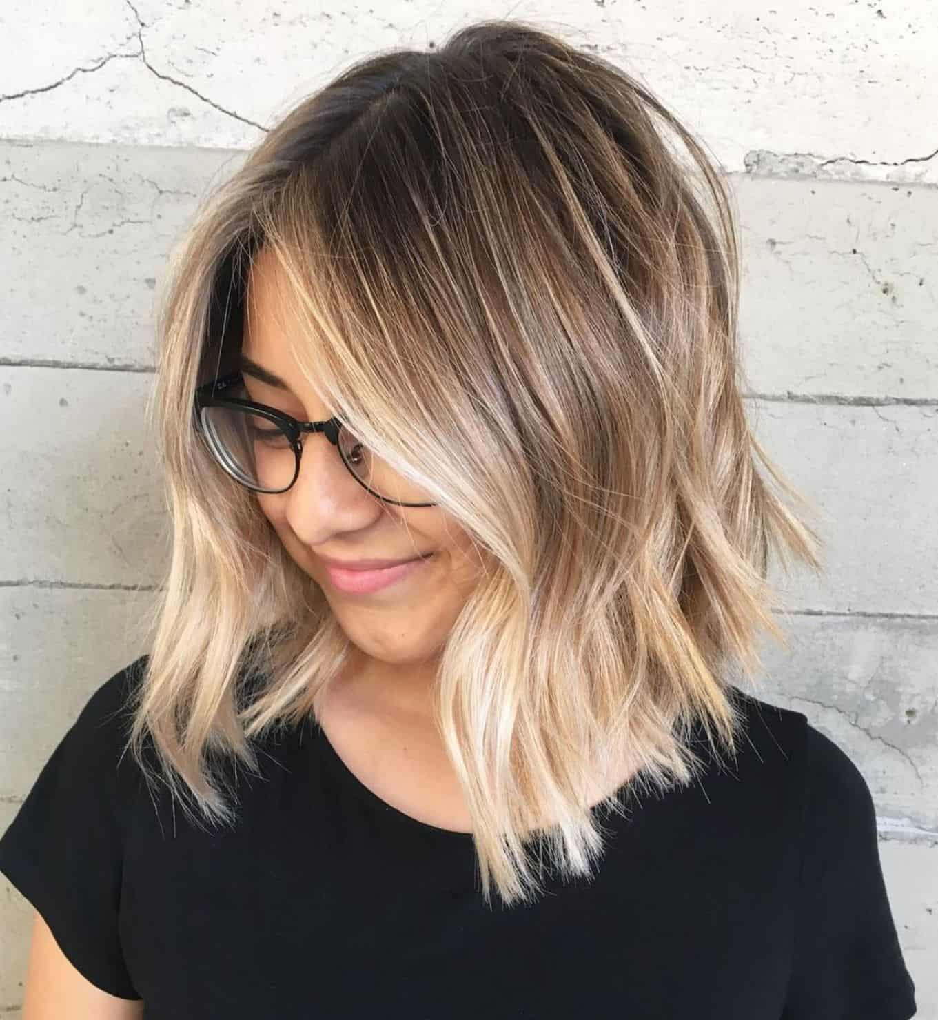 Side Part Layers With Soft Side Bangs Side Part Layers With Soft Side Bangs — Balayage on Medium Hair 2027