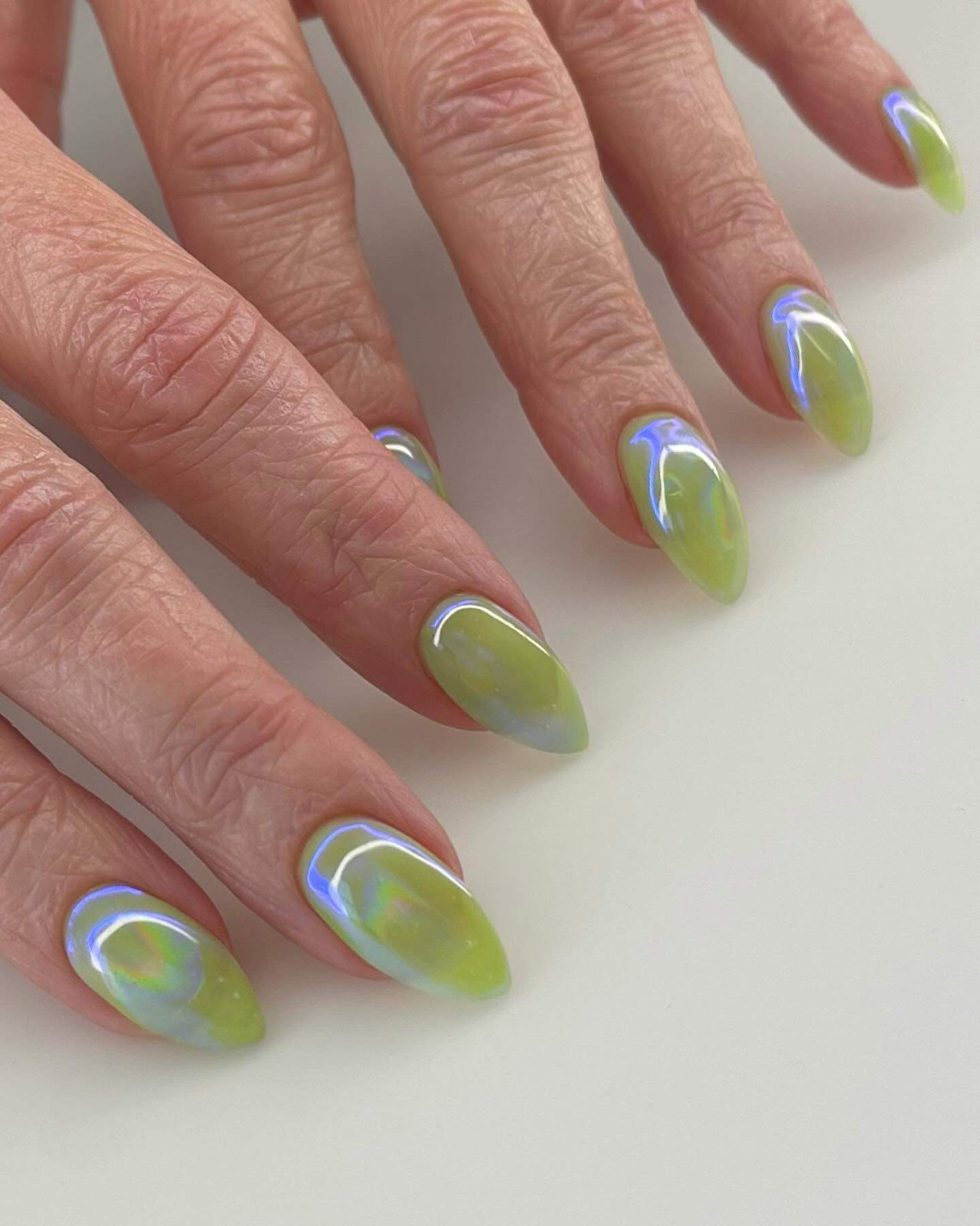 Lime Green Aura Jelly Nails Lime Green Aura Jelly Nails — Green Nails 2027