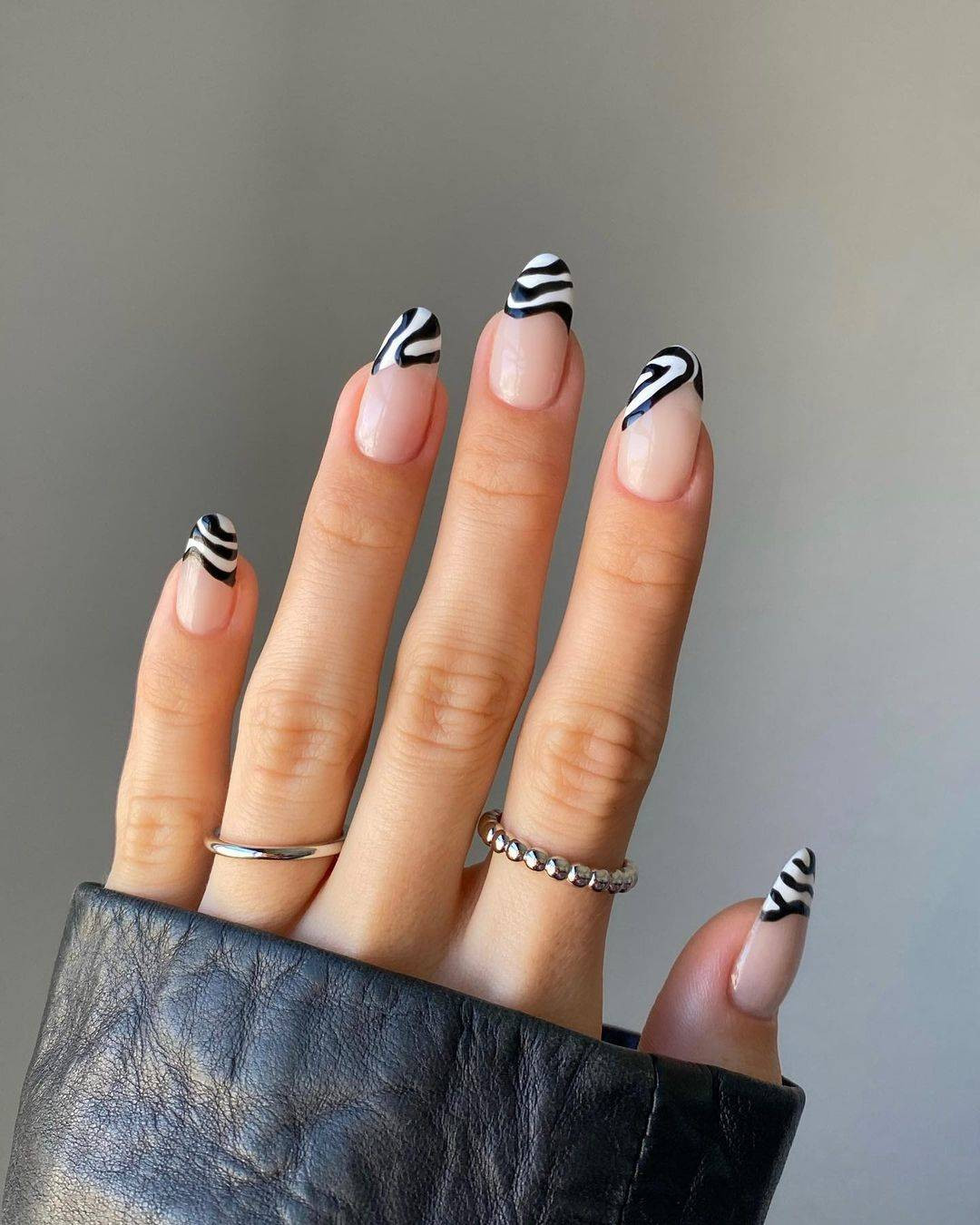 Medium Almond Zebra Print Tips — Nail Shapes 2027
