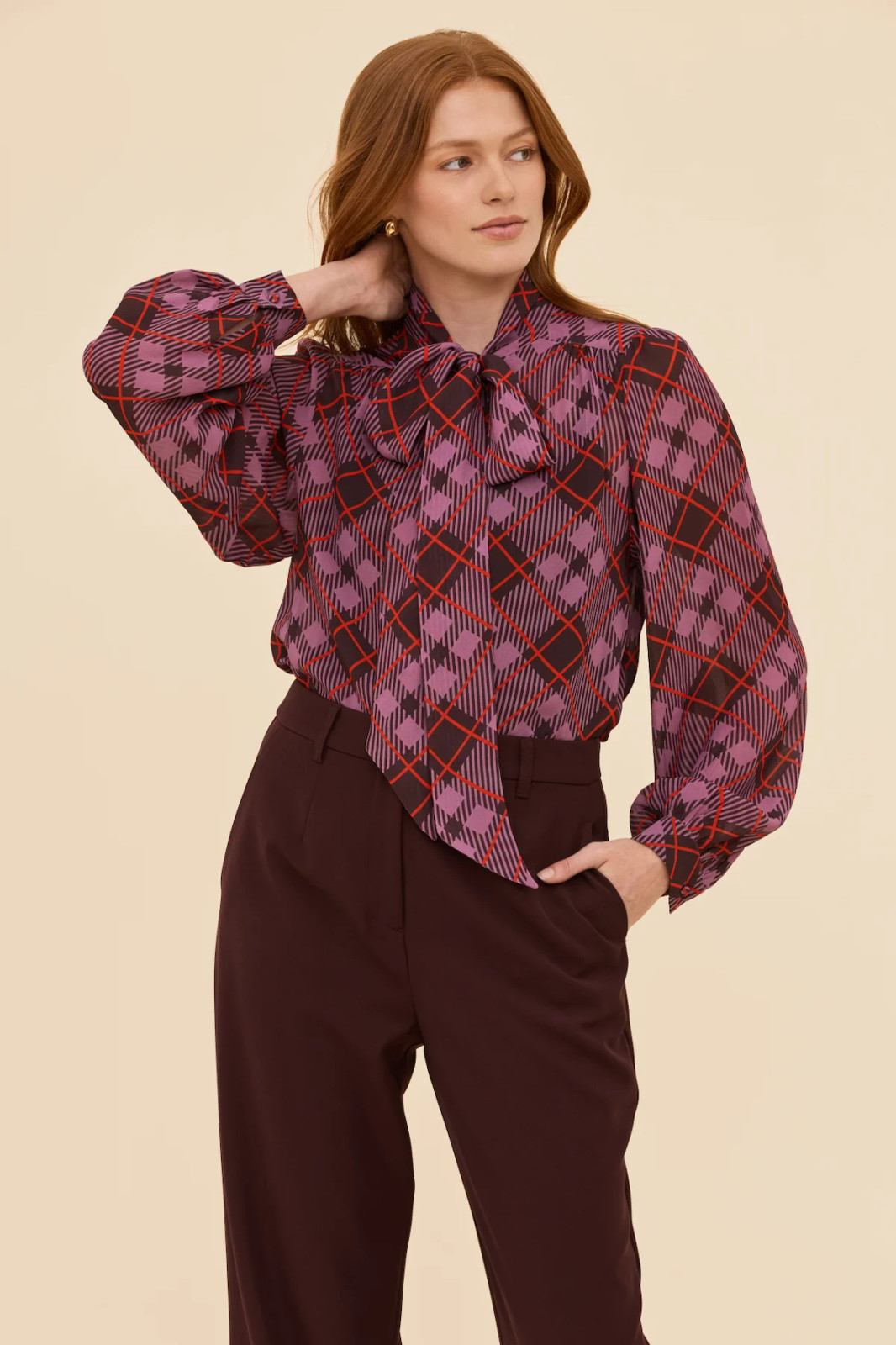 Sheer Pussy-Bow Blouse with Tailored Trousers for Chic Business Casual Sheer Pussy-Bow Blouse with Tailored Trousers for Chic Business Casual — Bow Tie Outfits for Women 2027
