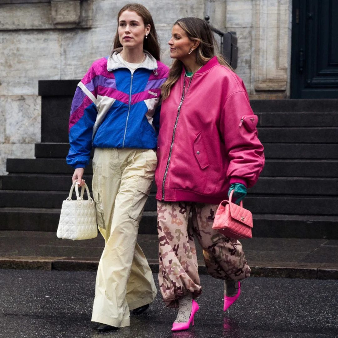 Bold 80s Street Style with a Pink Leather Bomber — 80s Outfits 2027
