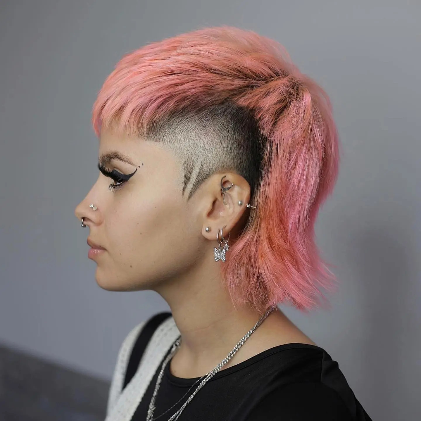 Pink Mullet With Etched Sides Pink Mullet With Etched Sides — Punk Hairstyles 2027
