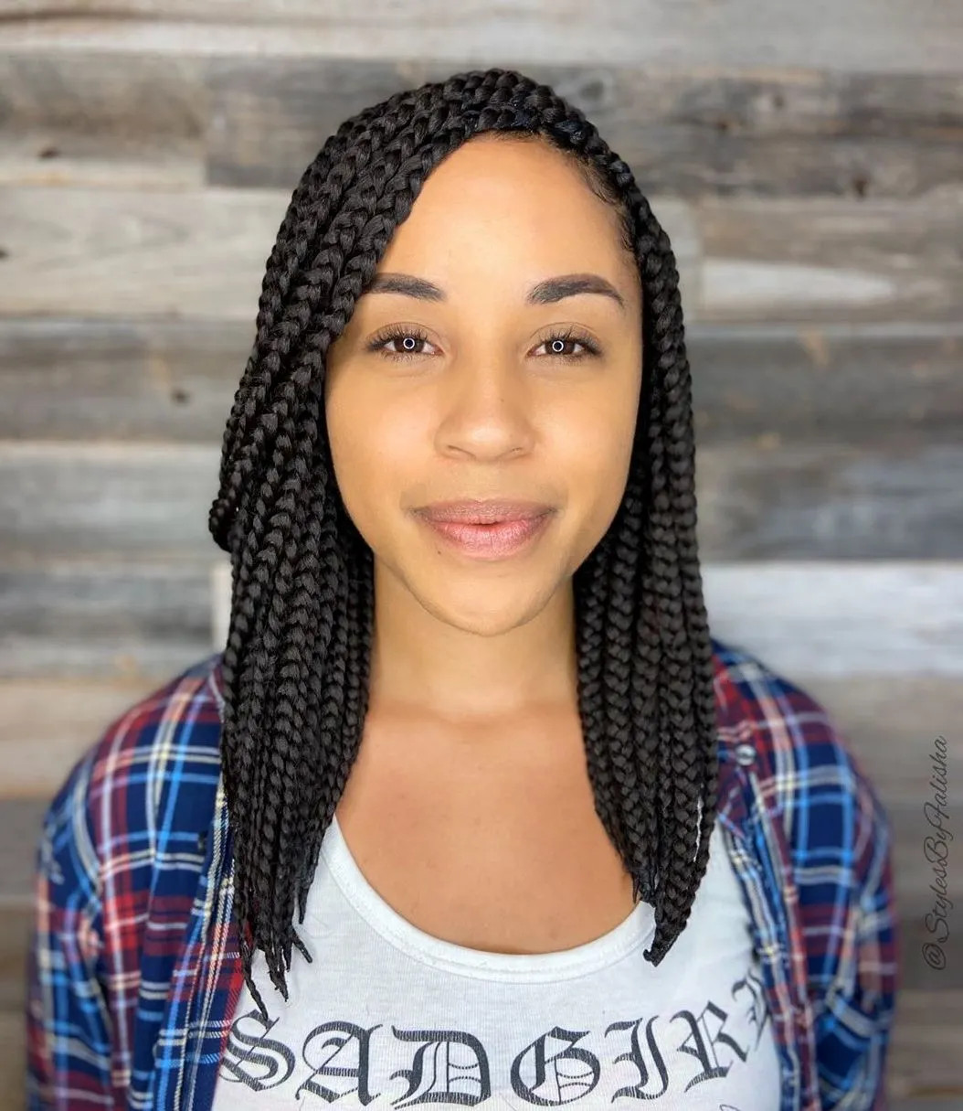 Side-Parted Thick Bob Braids Side-Parted Thick Bob Braids — Bob Knotless Braids 2027