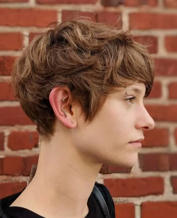 Brunette With Subtle Highlights Visual Idea Brunette With Subtle Highlights Visual Idea — Pixie 2027 for Wavy Hair