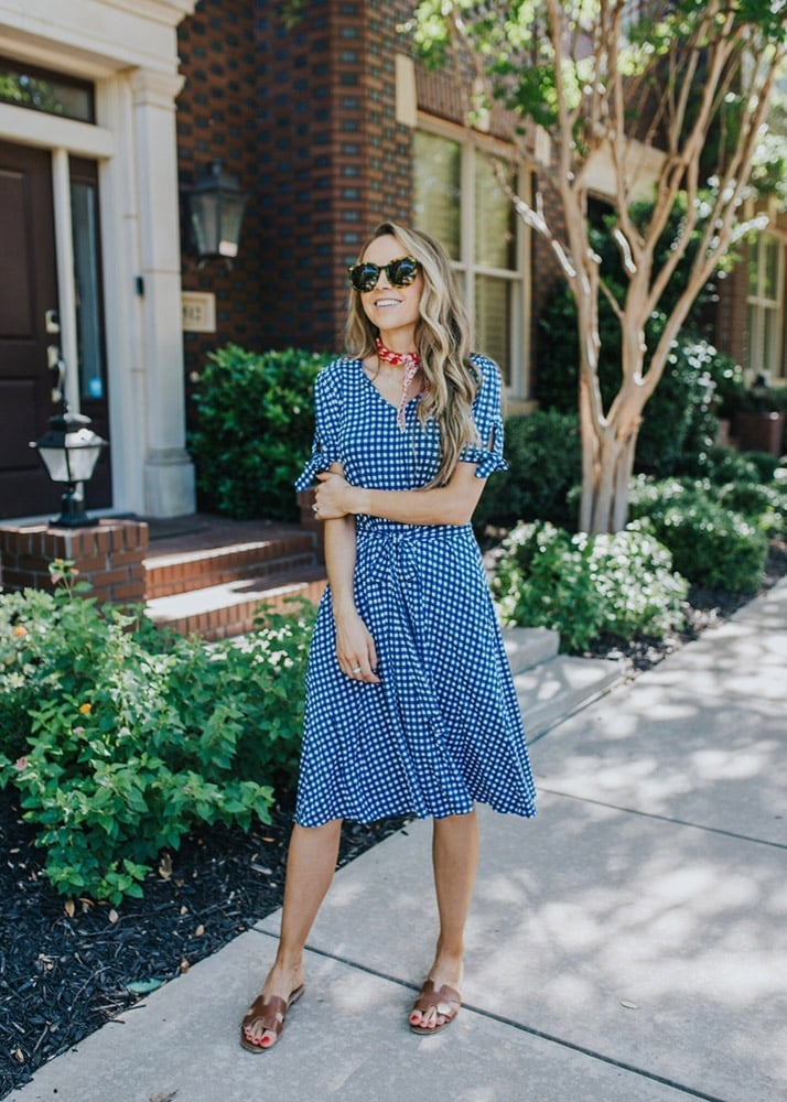 Gingham Fit and Flare Dress with Scarf Gingham Fit and Flare Dress with Scarf — Memorial Day Weekend Outfits 2027