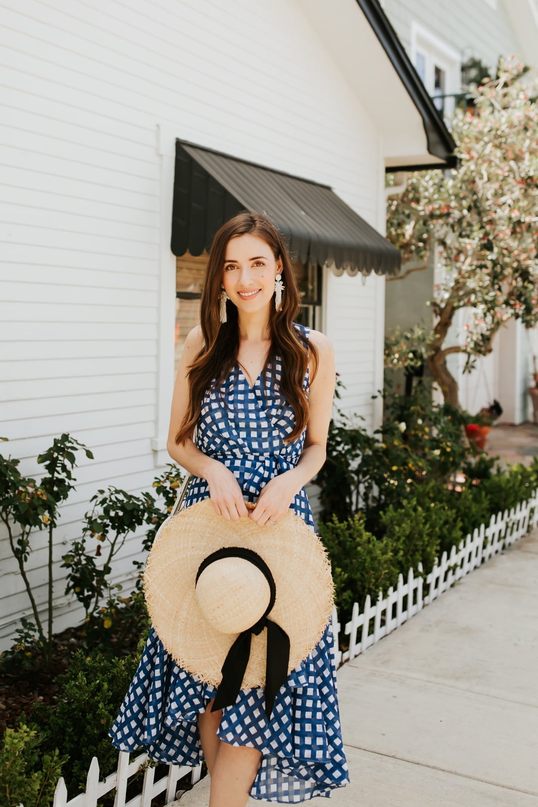 Blue and White Gingham Wrap Dress Blue and White Gingham Wrap Dress — Memorial Day Weekend Outfits 2027