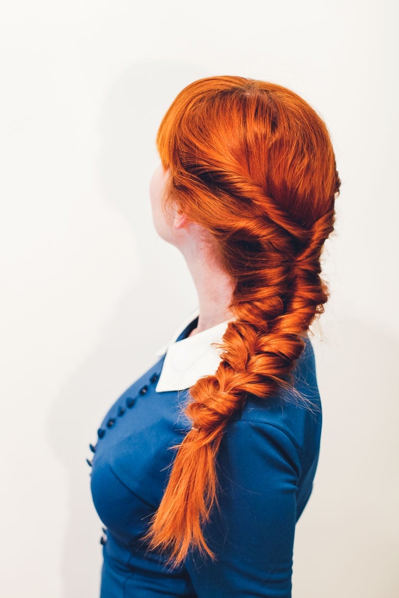 Fiery Red Messy Fishtail Braid Fiery Red Messy Fishtail Braid — Mermaid Braid 2027