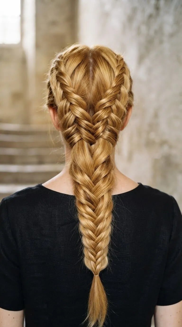 Honey Blonde Intricate Fishtail Braid Honey Blonde Intricate Fishtail Braid — Mermaid Braid 2027
